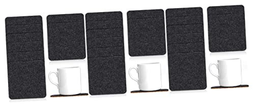 Abaodam 24 Piezas Posavasos De Corcho De Fieltro Posavasos De Fieltro Posavasos De Té Esteras Anti Taza Portavasos Bebida Estera Fieltro Familiar Sintió Alfombrilla De Horno Oficina