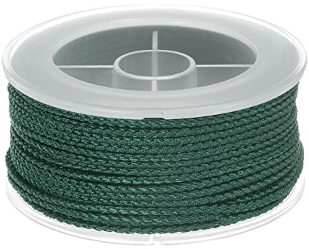 sourcing map Hilo de Nylon, Cuerda de Abalorios de Cordel, Cordón Trenzado Extrafuerte 1,6mm para Pulseras Joyería Fabricación Bricolaje Artesanía 16M/52 Pies, Oscuro Verde