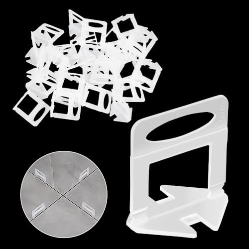 1000Pcs 2mm Tile Leveling Spacer Clips, Floor Wall Tile Leveling System Accessories DIY Tiles Leveler Spacers Clips Reusable, for Ceramic Tile and Stone Floor Wall Installation
