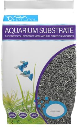 Aqua Natural Pewter Black 10lb Gravel Substrate for aquascaping, Aquariums, vivariums and terrariums 4-6mm