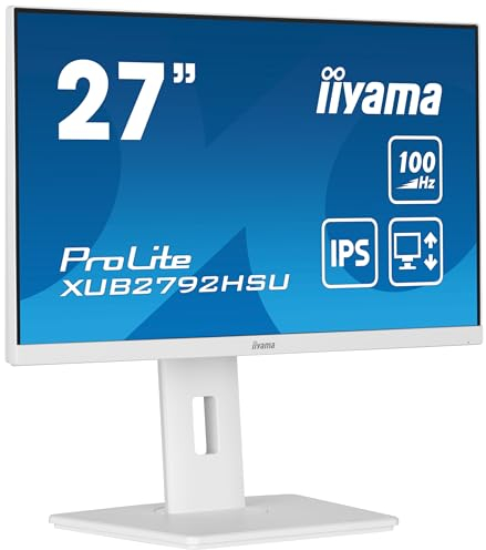 iiyama Prolite XUB2792HSU-W6 68,6cm 27 IPS LED-Monitor Full-HD 100Hz HDMI DP USB3.2 Höhenverstellung Pivot FreeSync weiß