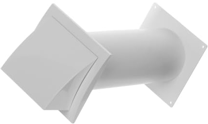 Ø 125mm Kit De Ventilation Murale avec Clapet Anti-retour - Conduit Télescopique en Plastique - Grille de Ventilation avec Protection contre la Pluie et le Vent