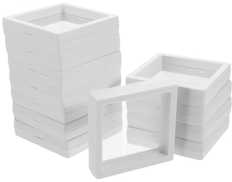 LIFKOME 12 Stück Schwebende Displayrahmen Halter Aus Transparentem Pe Film 3d Münz Und Schmuck Präsentationsbox Schutz Für Medaillen Und Edelsteine Dekoration Für Schreibtisch