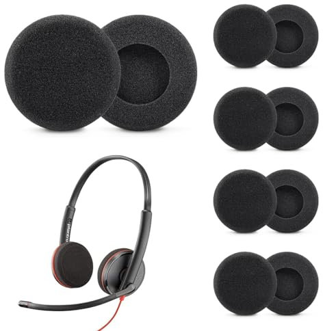 LZKHEH Set da 10 Cuscinetti Auricolari in Schiuma di Ricambio 55 mm per Cuffie Sony, Sennheiser, Philips, Panasonic RP-HT21, AKG.