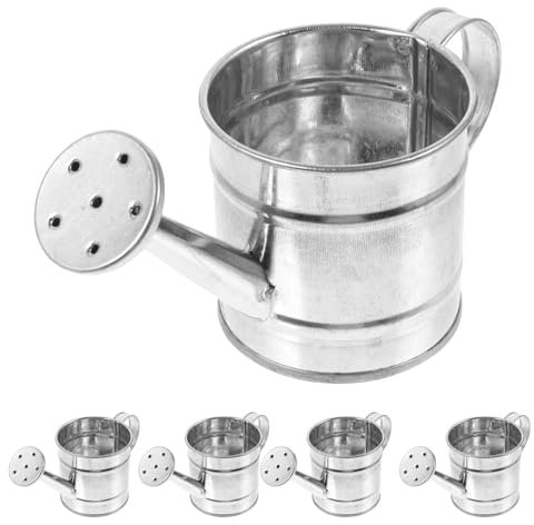 BESPORTBLE 5piezas Mini Regaderas De Hierro Decorativas Juguetes De Jardín para Paisajismo y Paisajes Accesorios De Fotografía y Manualidades