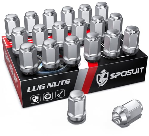 Sposuit M12x1.5 Lug Nuts - Replacement for 2010-2023 Kia Forte, 2021-2024 K5, 2020-2024 Seltos, 2010-2024 Soul, 1995-2024 Sportage, 2020-2024 Telluride - Closed End Chrome Lug Nut(20 Pcs)
