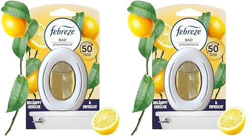 Febreze Bad Lufterfrischer Lenor Zitrusfrische, Duftstecker zur kontinuierlichen Geruchsbekämpfung und -verhinderung (Packung mit 2)