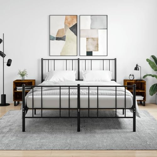 LAPOOH Nachttische 2 STK. Räuchereiche 40x30x50 cm Holzwerkstoff, Nachtschrank, Nachtkonsole, Bedside Tables, Beistellschrank, Nachtkästchen, Nachtkommode, Nightstand 826807