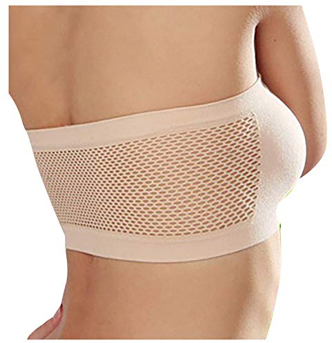DKLOVIFU Trägerloser BH Tube Top Bandeau BH Damen Gepolstert Trägerlos BH mit Rutschfester Nahtlose Ohne Bügel Bralette für Frauen Dehnbar Brust Wickeln 1 stück/2 stück/3 stück