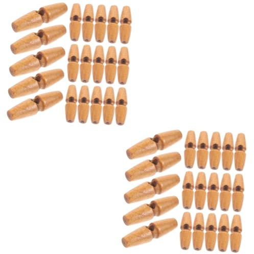 HOODANCOS 100stücke Holz Toggle Buttons Für Kleidung Dekorative Knöpfe Für Mäntel Retro Nähzubehör Vielseitige Knöpfe Für Windbreaker Und Jacken Für Kreative Projekte