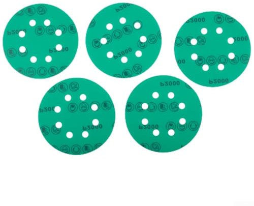 Green Film Sandpaper 5Inch 8 Hole Backing Suitable for Polishing Furniture (2000#)