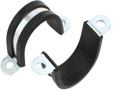 Clips Klemmen Rohrclip, Rohrschellen, 2 Stück, 32 mm Klemmbereich, zuverlässige Wirksamkeit, 15 mm Breite, Metallrohr-Schlauchschelle