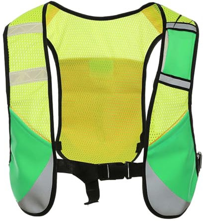 Warnwesten Auto, Ultraleicht Laufrucksack, Laufweste Herren und Damen, Sicherheitsweste Warnweste Reflektierendes WarnschutzWeste Warnweste mit Reflektorstreifen mit Reißverschluss und Taschen