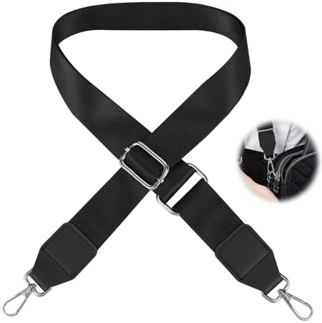 ChanraingYee Taschengurte zum Wechseln Breit, Tragegurt, Schultergurt für Taschen, Tragegurt Tasche, Gurt für Umhängetasche, Gurt, Nylon Straps, Taschenriemen zum Wechseln (Schwarz)