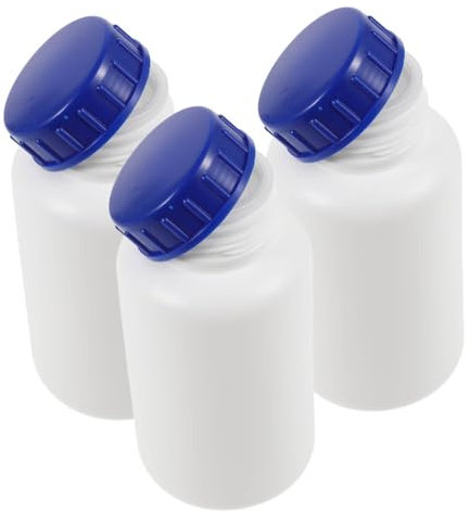 CHILDWEET 3stücke Reagenzflasche Kunststoff Mit Blauem Schraubverschluss Dickwandige Labor Probenflaschen Für Chemikalienlagerung Auslaufsicher Und Korrosionsbeständig Für Labor Und Industri