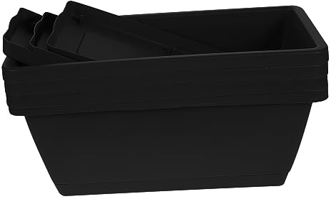 GALPADA 4piezas Jardineras De Plástico para Exterior Macetas Rectangulares para y Ventanas