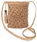 Moorle Sac en paille pour femme - Style bohème - Sac à bandoulière en paille avec pompon - Sac à main en paille - Sac à main pour l'été, les vacances, la plage, les voyages, kaki, 23 x 18 x 4cm