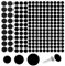 Lot de 290 cache-vis autocollants en PVC résistant à la poussière pour meubles, vis à bois, mur, armoire, bureau, mur - 12 mm, 15 mm, 21 mm (noir)