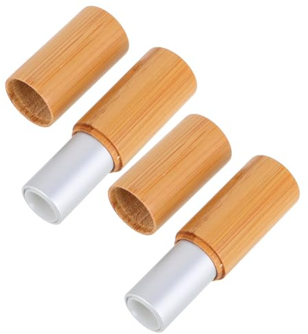 VALICLUD 2stücke Bambus Lippenstifthülsen Leer Für Diy Lipgloss Behälter Tragbar Lippenstifttube Selbstgemachte Lippenbalsamhülse Kosmetiktube Naturmaterial