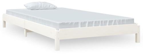 Eleganz Stapelbett Weiß 90x200 cm aus Massivholz Kiefer - Hochbett & Etagenbett für Kinder und Jugendliche, Platzsparend und Stabil, Ideal für kleine Räume
