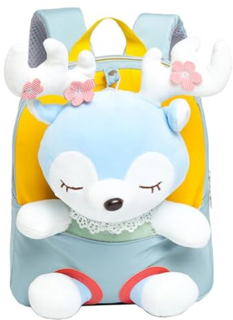 Joli sac à dos pour filles et filles - Sac à dos pour tout-petits filles de 2, 3, 4, 5, 6 ans - Petite poupée en peluche - Sac à dos en peluche pour enfants - Sac à dos pour ordinateur portable de 14