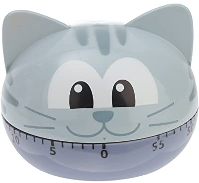 FUNNETOYU Minuteur Mécanique Cuisine Compte à Rebours de Chat sans Pile Rappel de L’Heure pour Cuisson et Apprentissage à Domicile