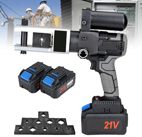 Crimpatrice idraulica senza fili, corsa: 17 mm + forza: 60 kN / 90 kN, compatibilità terminale: 4-240 mm², testa in lega di tipo aperto, con 2 batterie (4,0 Ah),240A-black