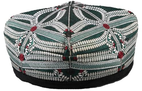 Greabuy Cappello vintage stile uiguro con motivo ricamato cappello da ballo per spettacoli teatrali e uomini etnici uiguri