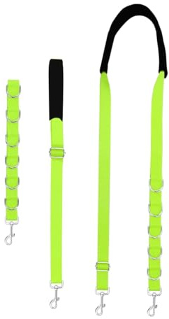 Durlo Hundpälsband i nylon, förlängningsrem för hund, justerbart koppel med D-ringar för små och medelstora katter (grön)