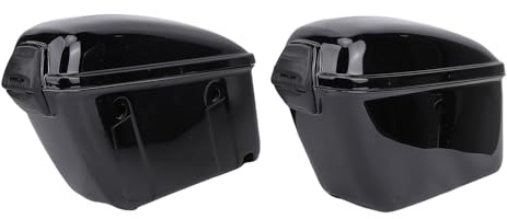 Luocute 22L Seitenkoffer Motorrad Hartschale, Black | Motorrad Tasche mit Schloss, ABS-Kunststoff-Aufbewahrungsträger, Universell Passend für Cruiser