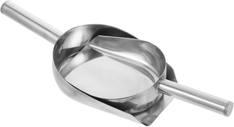 NUOBESTY 2Pcs Stainless Steel Ice Shovel Kitchen Scoop for Grain Flour Beans Multi-Purpose Compact Shovels for Home Bar Restaurant Use
