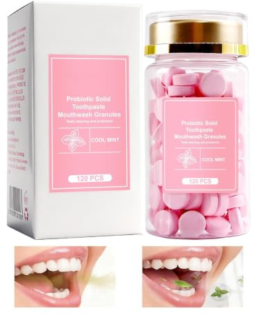 Tandkrämstabletter Resa Fast Fläckborttagning Utan Alkohol | Uppfriskande Tandkrämstabletter för Badrum Hemma Camping Pendling Kontor Resa efter Måltid