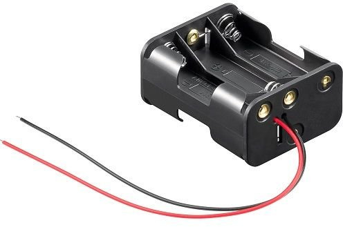 CABLEPELADO Portapilas Plano | Soporte de Batería AA | Incluye Cable de 200mm | Voltaje Total: 9V (1.5V por Pila) | Apto para 6 Pilas LR6 AA (FR6, HR6, LR6)