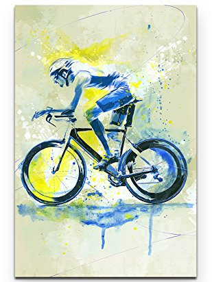 Paul Sinus Art Radsport 90x60cm auf Leinwand gespannt fertig zum aufhängen