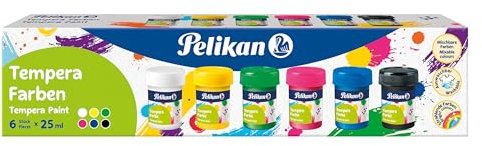 Pelikan Temperafarben-Set, 6 Grundfarben à 25ml