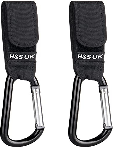H&S 2 x Buggy Clips for Pram & Stroller - Pushchair & Pram Handle Clip - Stroller Hooks - Buggy Clips Hooks