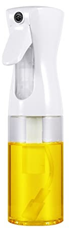 ACAREY Vaporizador de aceite, vaporizador de aceite y vinagre, pulverizador de aceite de oliva, botella pulverizador de aceite para cocina barbacoa (200 ml, blanca)