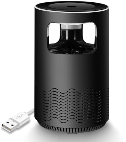 Destructeur de Moustiques USB 5W Faible consommation d'énergie Lampe UV Sécurité Technologie Physique 20 m carré Intérieur Noir