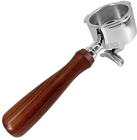 NEOUZA Espresso Portafilter 51mm Compatible with DeLonghi Dedica EC680 EC685 Smeg Coffee Machine Non-pressurized Basket, Double Spouts (3 Ears)