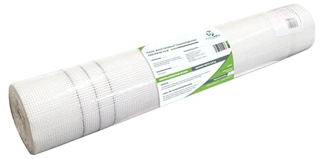 50 m² Putzgewebe | 160 g/m² Glasfasergewebe | Armierungsgewebe für Außenfassade | Speziell für Dämmsysteme WDVS (Maschenweite 4x4mm) | 8,0 kg