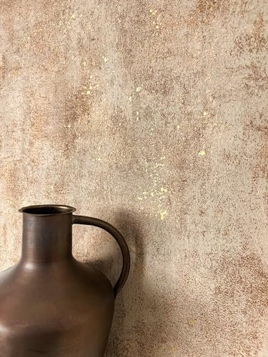 Newroom Tapete Beige Vliestapete Beton - Betonoptik Modern Braun Zement Glanz Betonwand Industrial Glanzoptik inkl. Tapezier-Ratgeber
