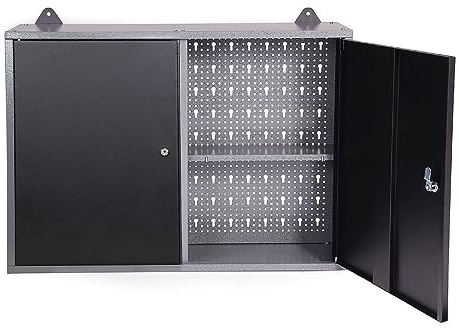 JZD Werkzeugschrank aus Stahl, zur Wandmontage, Schwarz & Grau