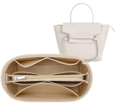 Lckaey Elegant Geldbörsen-Organizer für Celine Nano Gürteltasche, Organizer, Tasche, Einsatz, Filztasche, 3021 Beige-L