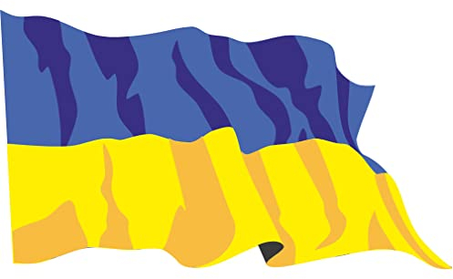 Indigos UG Auto Aufkleber Ukraine 15 cm - wehend - Autoaufkleber Fahne - Sticker Flagge - Heckscheibe, Spoiler, Tuning - UV-beständig und selbstklebend