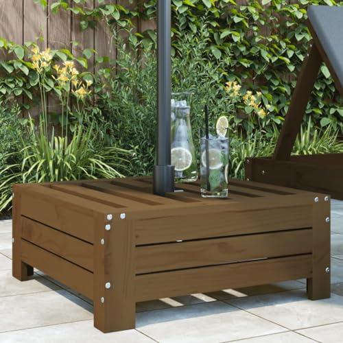 Bulliing Copertura per Base Ombrellone in Legno Massello di Pino,Tavolino Copribase per Ombrellone Copertura per Supporto Parasole