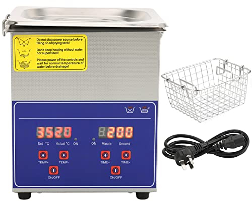 Limpiador ultrasónico digital Limpiador ultrasónico industrial Acero inoxidable 2L PS‑10A Temporizador de calentamiento digital Equipo de limpieza para anillos de joyería