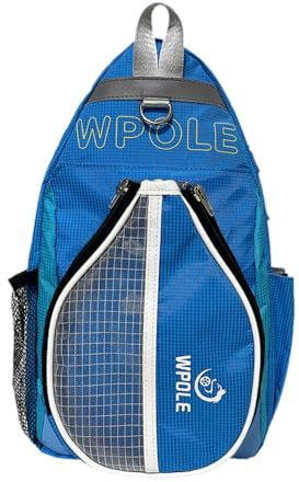 Amagogo Tischtennis-Aufbewahrungstasche, Paddel-Umhängetasche, Schutz, tragbar, Verstellbarer Riemen, Tischtennisschläger-Tasche für unterwegs, BLAU