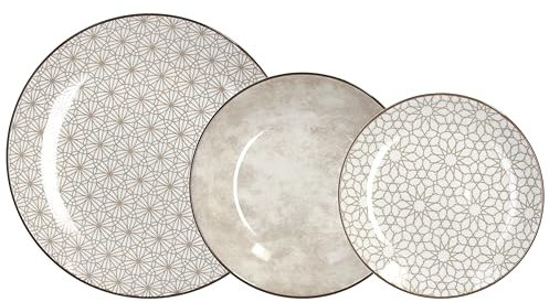 Tognana Habana, servizio piatti 18 pezzi per 6 persone, porcellana, beige