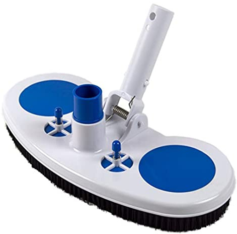 Pool Cleaning Brush Vacuum Suction Head with Nylon Bristles Swivel Hose Connection 13 Inch for Removes Debris Cleans Floors Swimming Pool