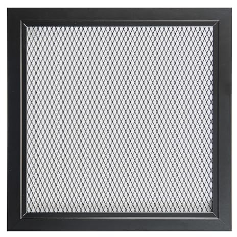 DEMLOU Rejilla de Ventilación 25 x 25 cm Aluminio Negro RAL 9005. | Aluminio perforado con malla, difusor de aire caliente interior/exterior, formato cuadrado, negro RAL 9005.